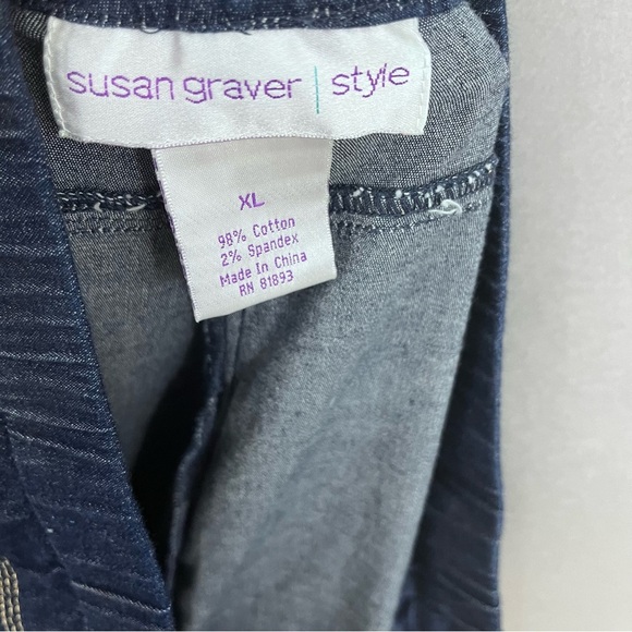 Susan Graver Style Indigo Blue Crop Wide Leg Pants - Picture 10 of 16